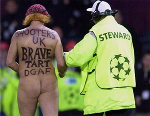 Mark Roberts streaking in 2002. 